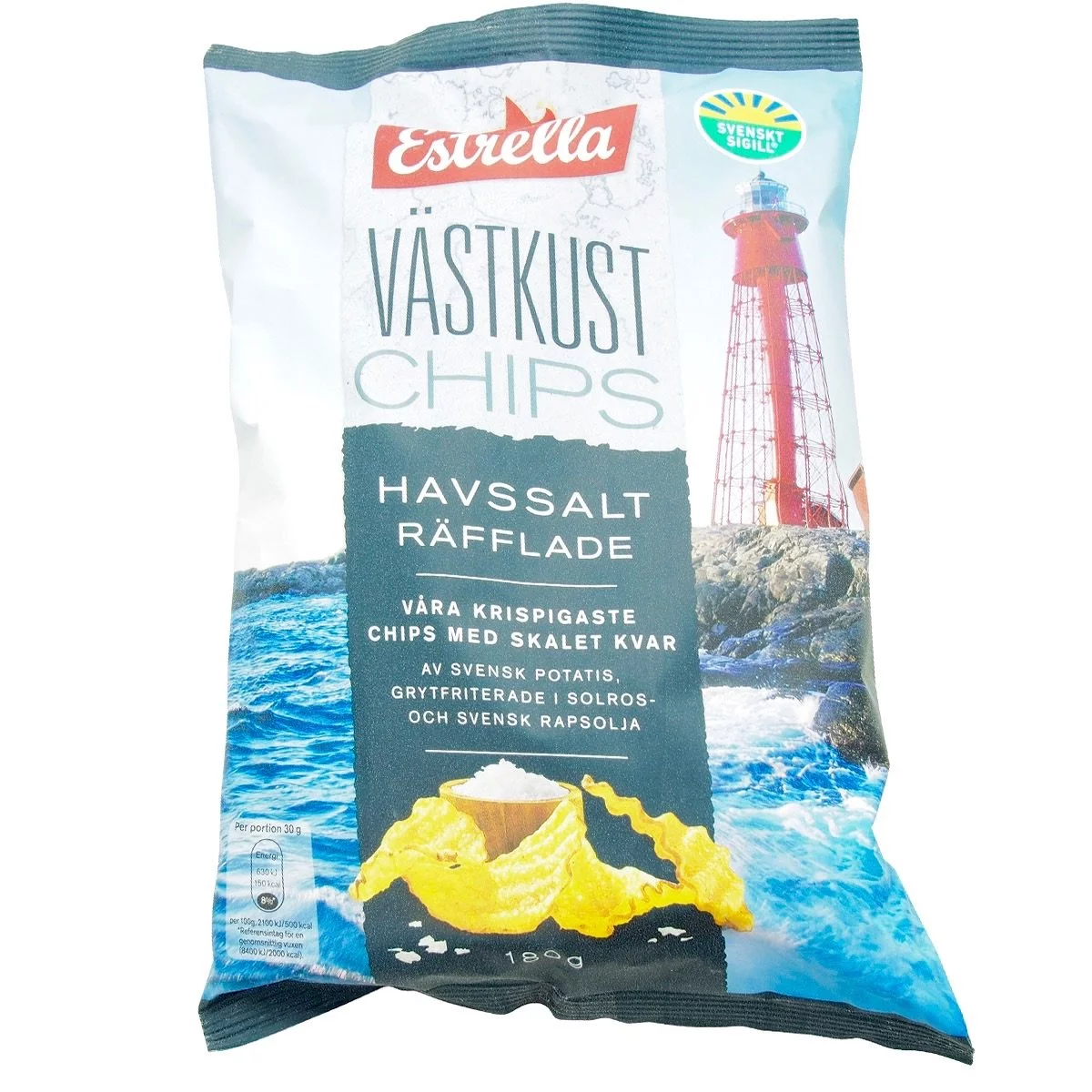 Västkust Chips Havssalt Räfflade (180g) 1