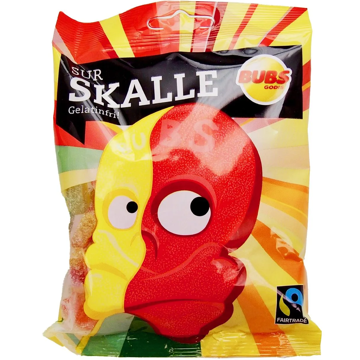 7393077181684-1 BUBS Sur Skalle Gelatinfri (90g)