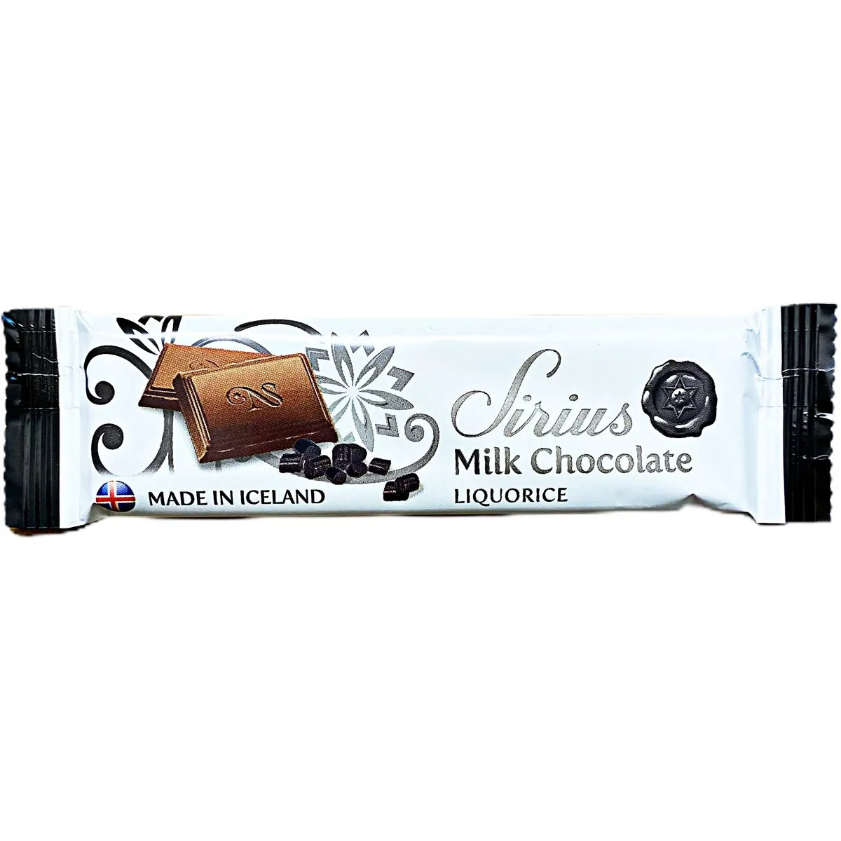 569057657141-1 Sirius Rjomas Lakkris Schokoriegel mit Lakritzflocken und Meersalz (46g)