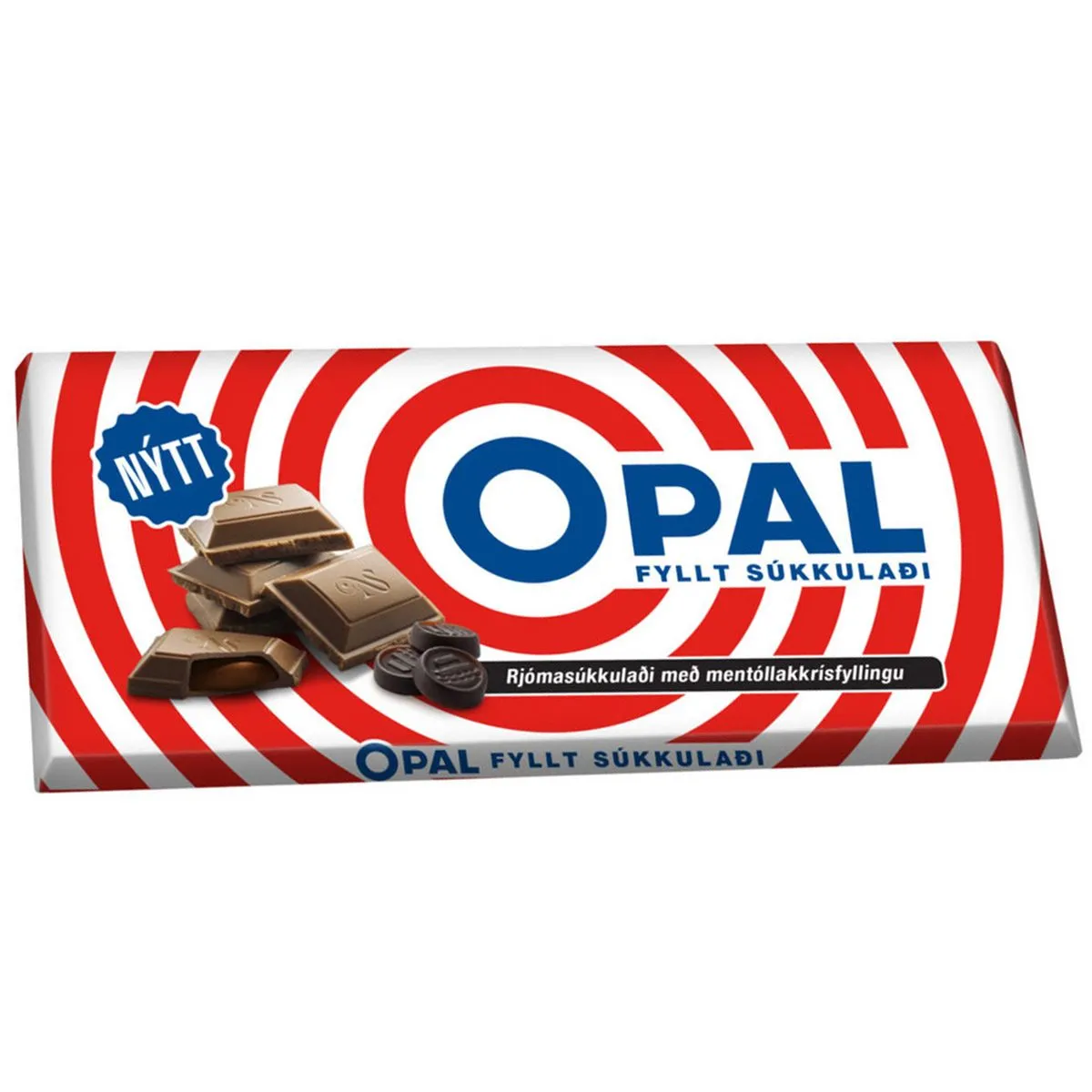 5690576574132-1 OPAL red Vollmilchschokolade mit Menthol-Salmiakfüllung (100g)