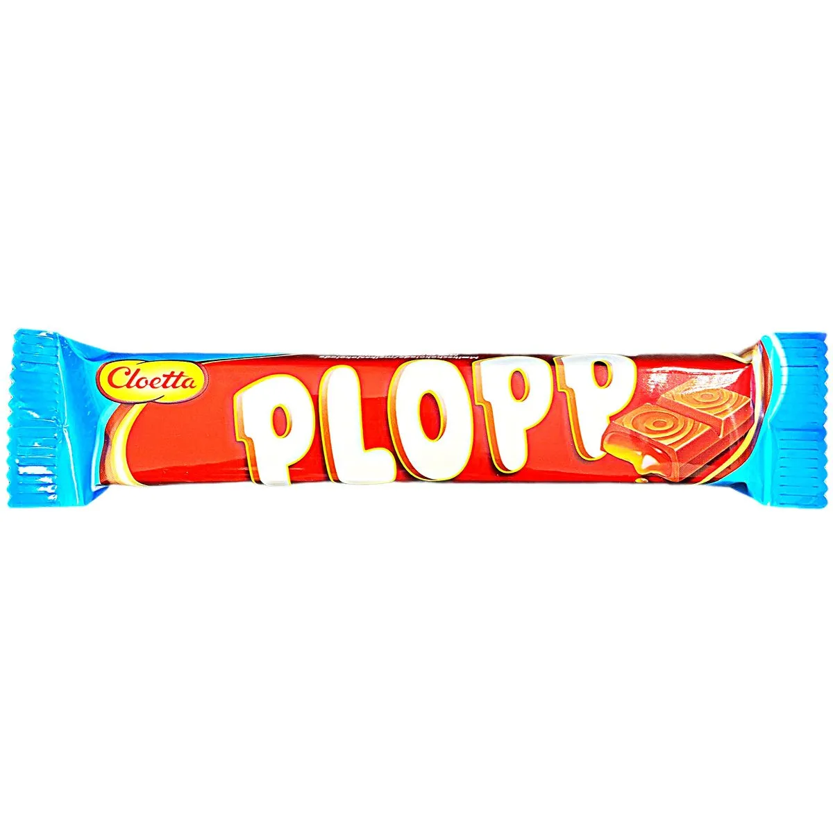 7310040020726-1 Cloetta Plopp - Milchschokolade mit Soft-Toffee-Füllung (50g)