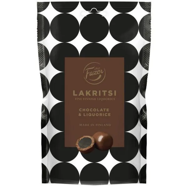 Fazer Lakritsi Chocolate & Liquorice / Milchschokolade-Lakritz-Kugeln (140g)