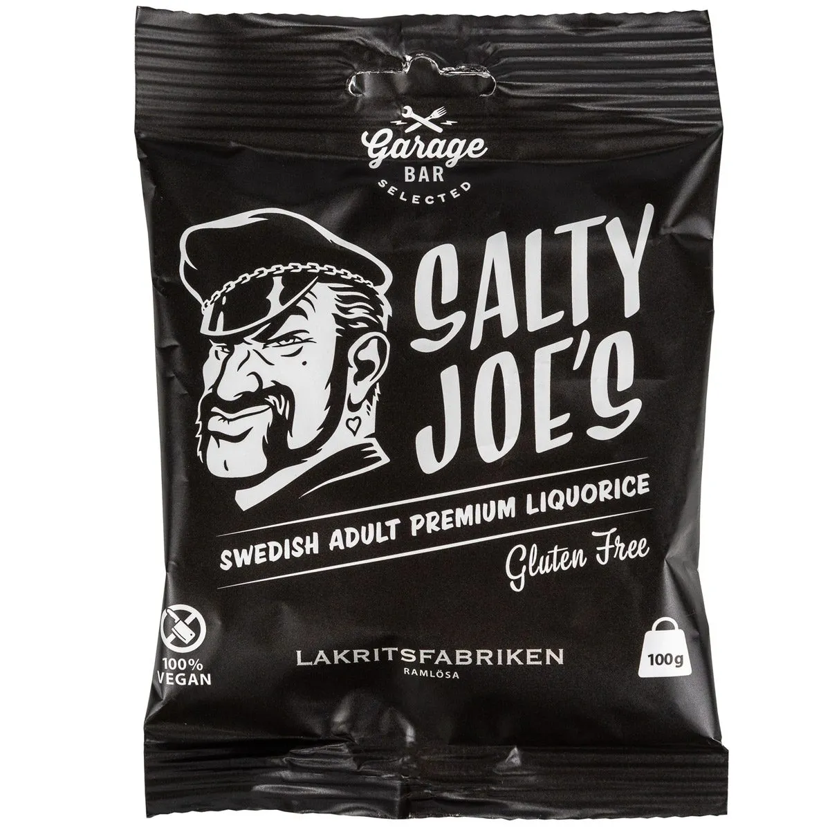 7350059554928LF-1 Lakritsfabriken Salty Joe's Lakritz / Vegan (100g)