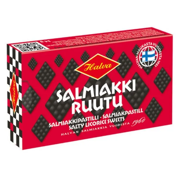 Halva Salmiakki Ruutu - Salmiakkipastilleja (34g) *SONDERPREIS wegen kurzer Haltbarkeit*