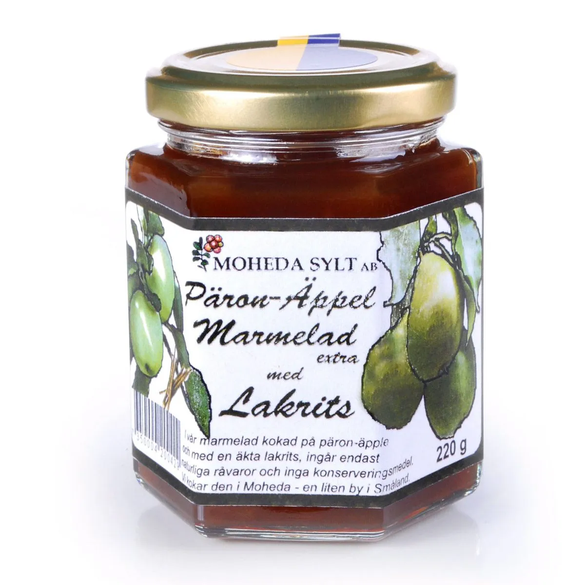 7350004200450MO-1 Moheda Päron-Äppel extra + Lakrits - Apfel/Birnen-Konfitüre mit Lakritz organic (200g)