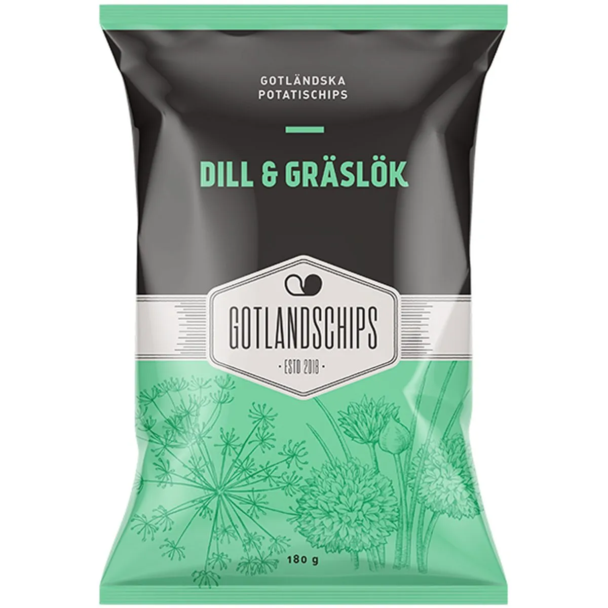 7350109270068GO-1 Gotlandschips Dill & Gräslök / Dill & Schnittlauch (180g)