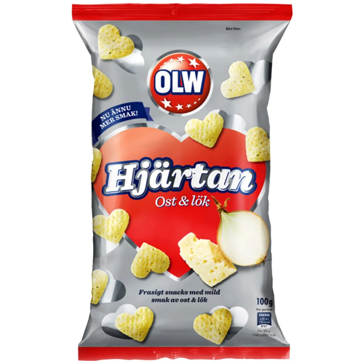 7340005404049OLW-1 OLW Hjärtan Ost & lök / Käse & Zwiebeln (100g)