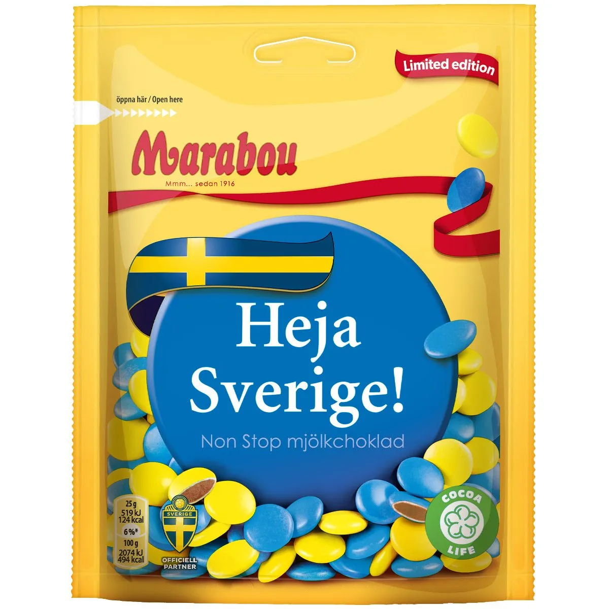 7622210544124MA-1 Marabou Non Stop Sverige Limited Edition (225g)