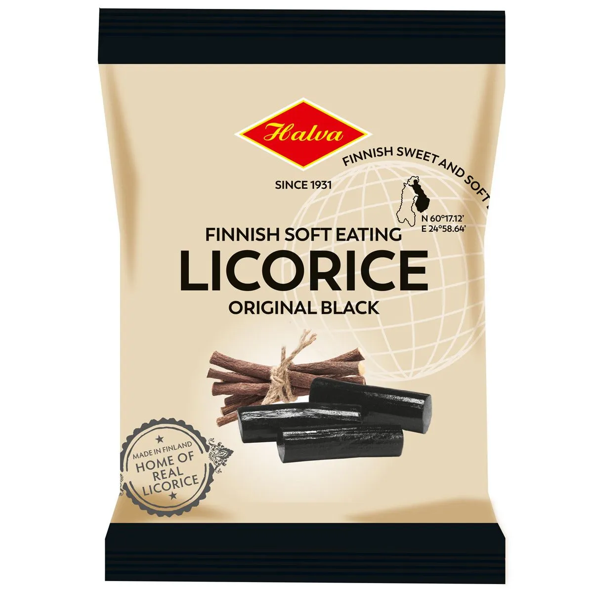 6420900008915HA-1 Halva Finnish Soft Liquorice Original Black (200g)