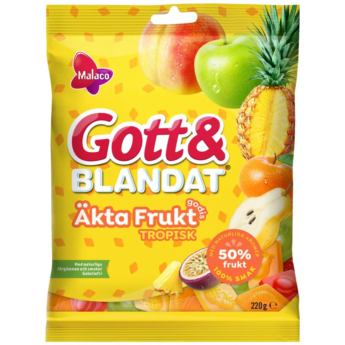 7310350133765GB-1 Malaco Gott & Blandat Äkta frukt Tropisk - Tropische Früchte (100g)