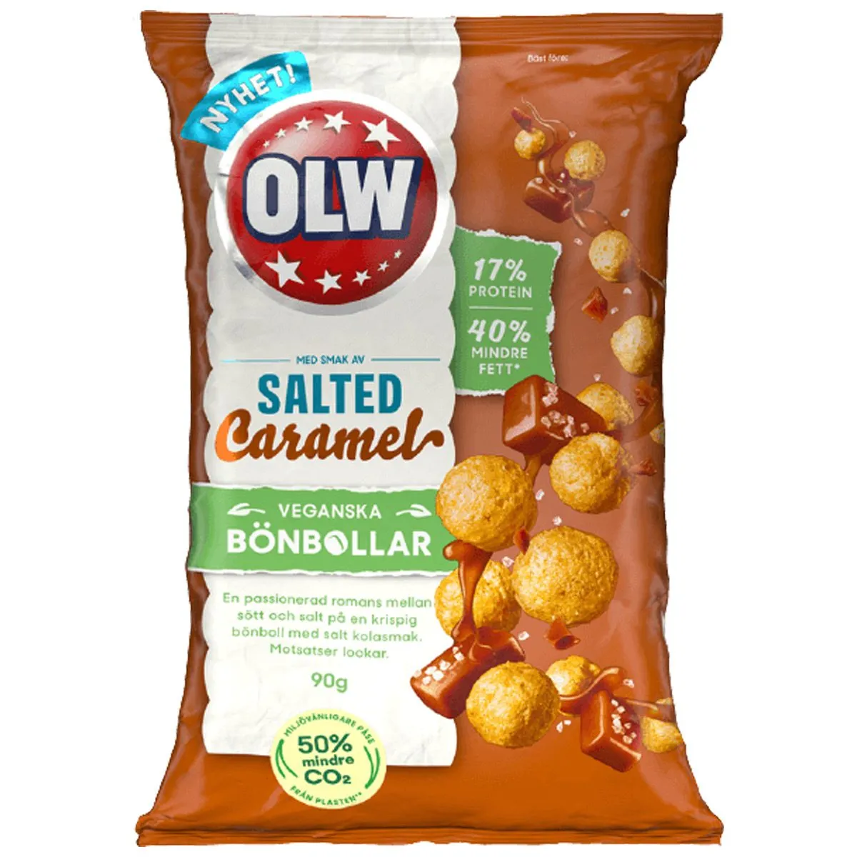 7340005405961OLW-1 OLW Bönbollar Salted Caramel (90g)