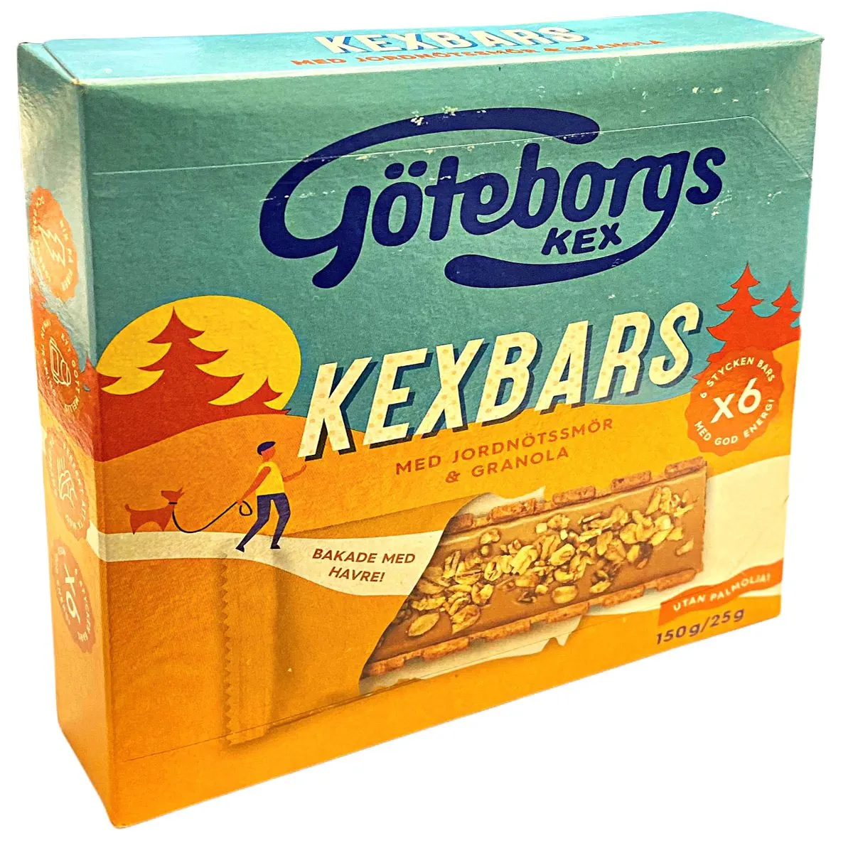 7310520011244GBKEX-1 Göteborgs Kex Kexbars Erdnuss (6-Pack = 150g)