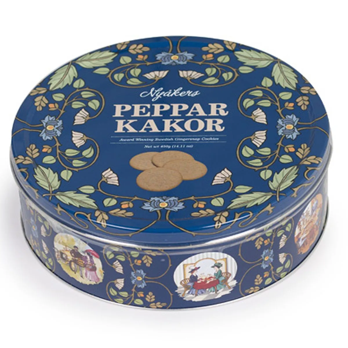 7317062004000NY-1 Nyåkers Pepparkakor - Pfefferkuchen - Kekse, rund, Blechdose (400g)