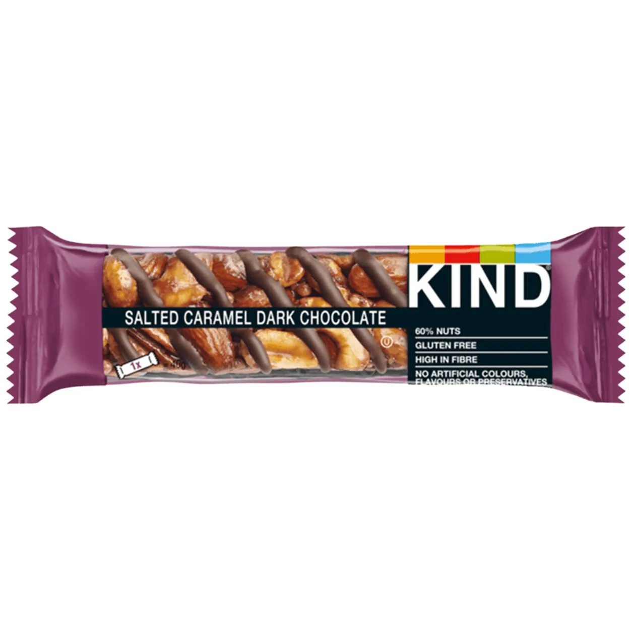 5000159535373KIN-1 BE-KIND Salted Caramel Dark Chocolate Bar (40g)