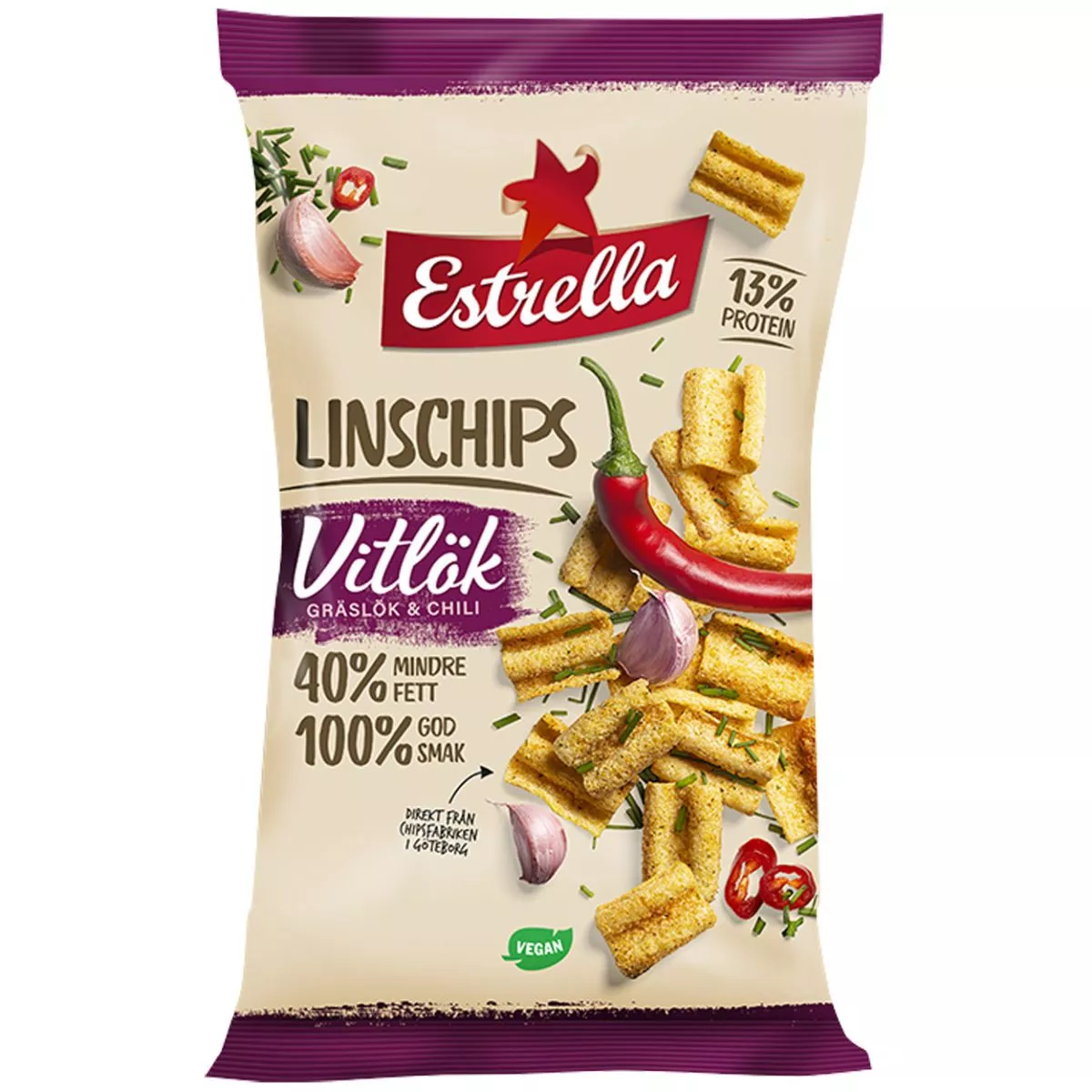 Estrella Linschips Vitlök, Gräslök & Chili (110g) 1