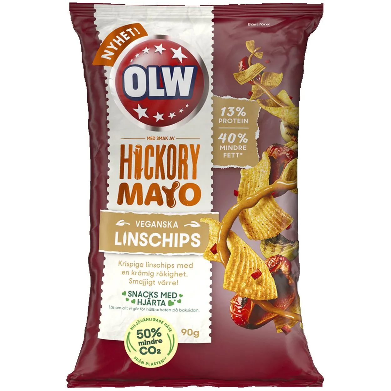 7340005406272OLW-1 OLW Linschips Hickory Mayo (90g)