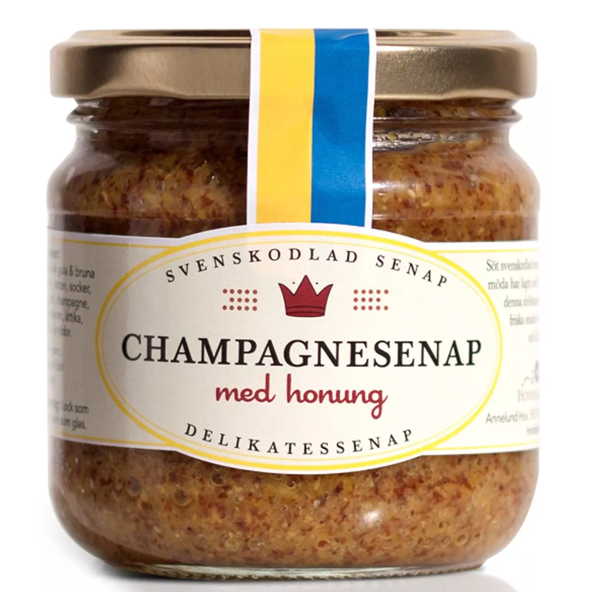 Hov Champagnesenap med Honung - Champagner-Senf mit Honig (185g) 1