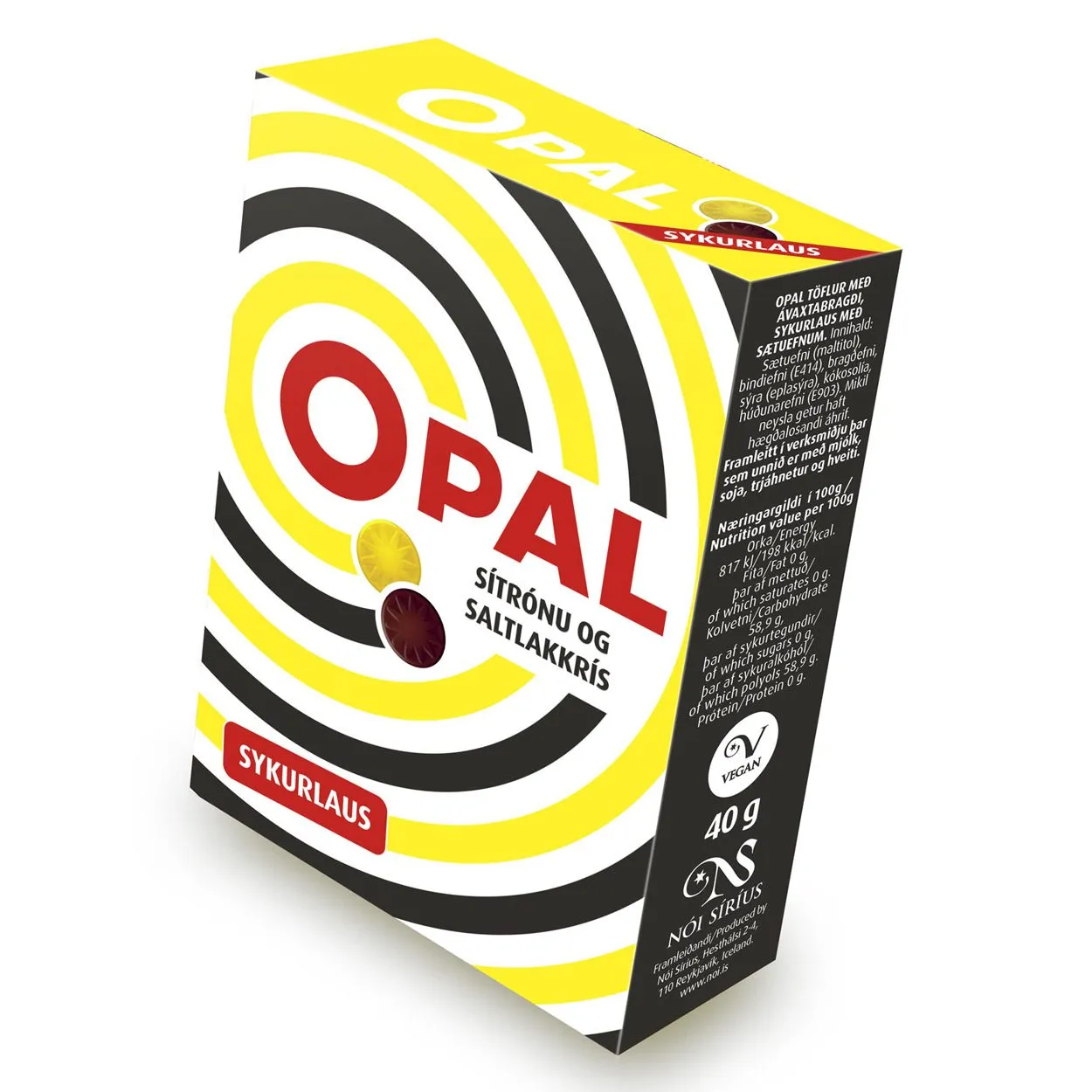 5690576306566NOI-1 Noi Sirius Opal Lakritzpastillen Zitrone (40g)