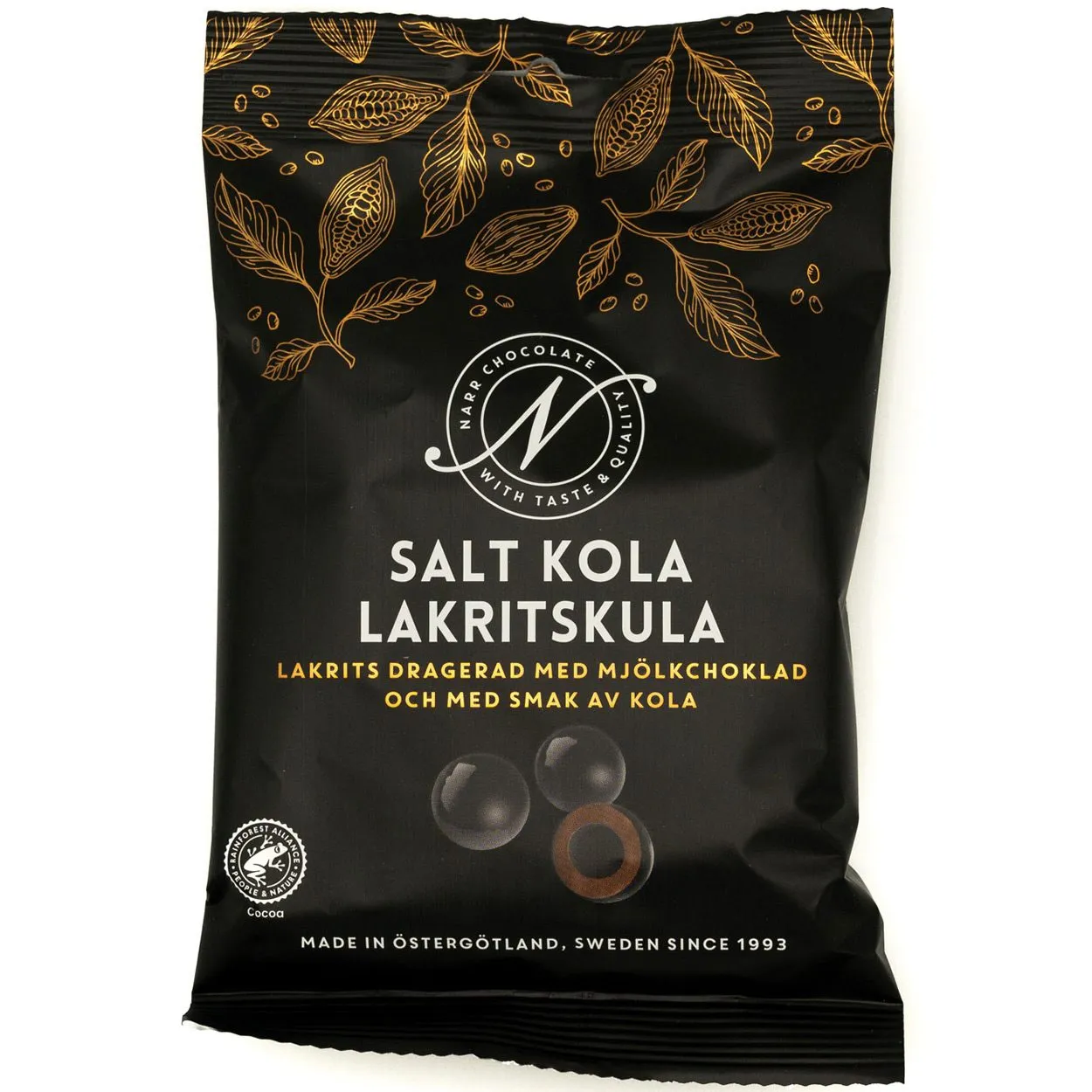 7331340401800NARR-1 Narr Salt Kola Lakritskula - Karamell Lakritzkugeln (100g)