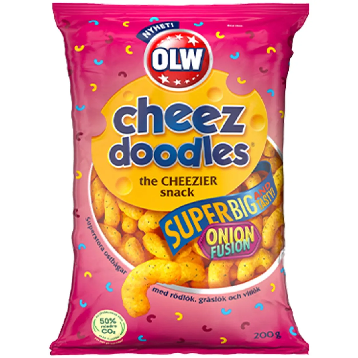 7340005406579OLW-1 OLW Cheez Doodles Onion Fusion ostbagar - BIGPACK (200g)