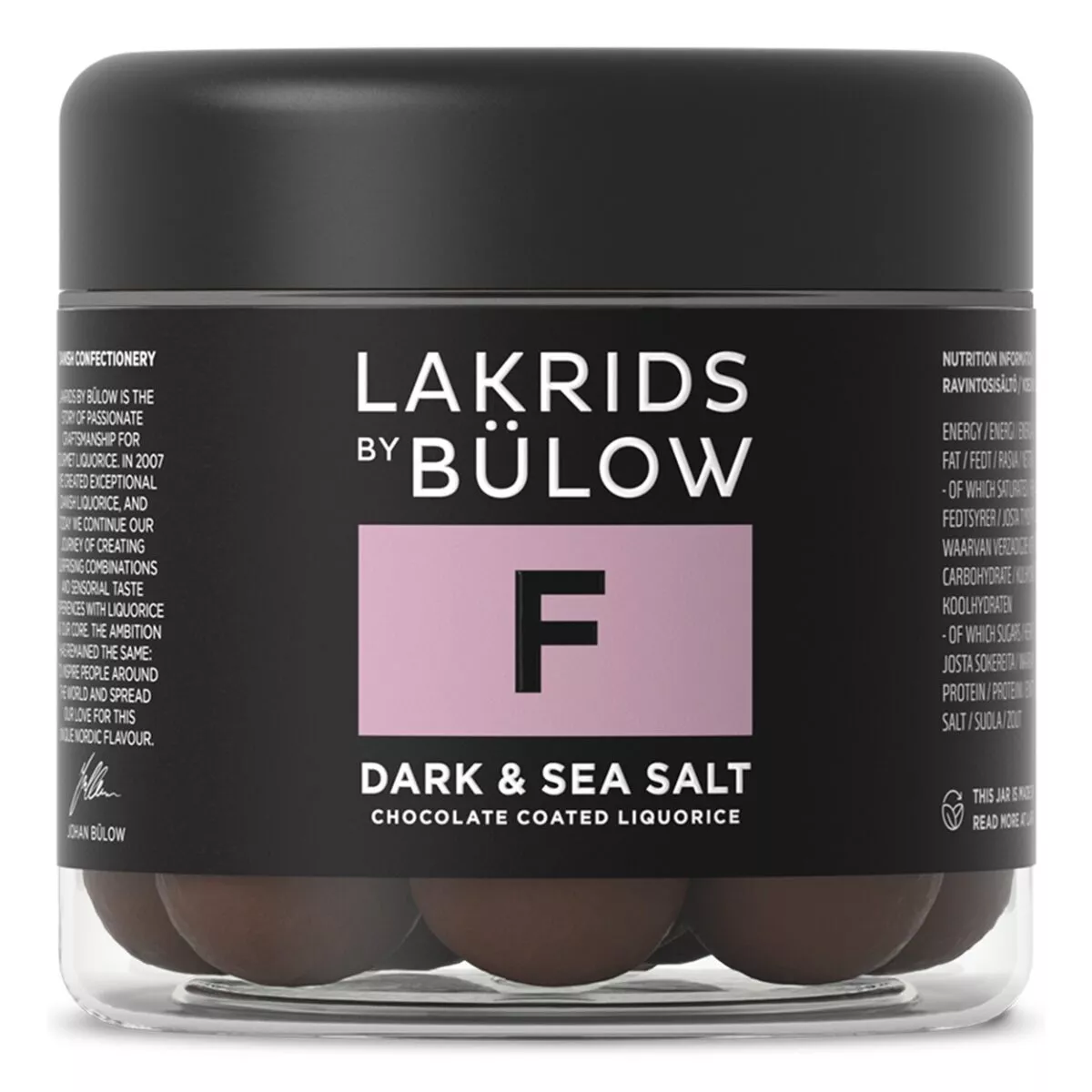 Lakrids by Bülow - F - DARK & SEA SALT - DUNKLE SCHOKOLADE UND MEERSALZ (125g) 1