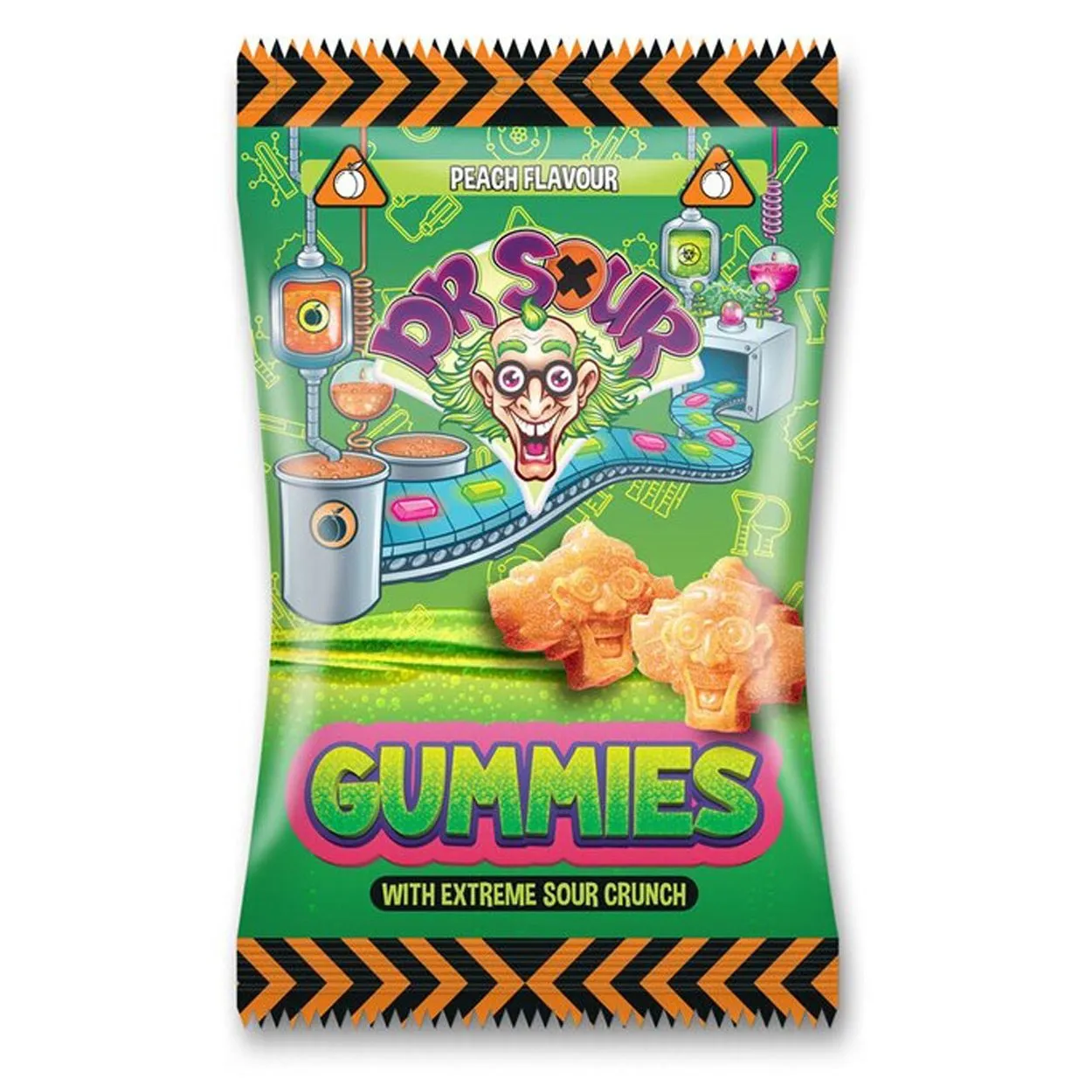 8717371584108-1 Dr. Sour Gummies Peach (200g)