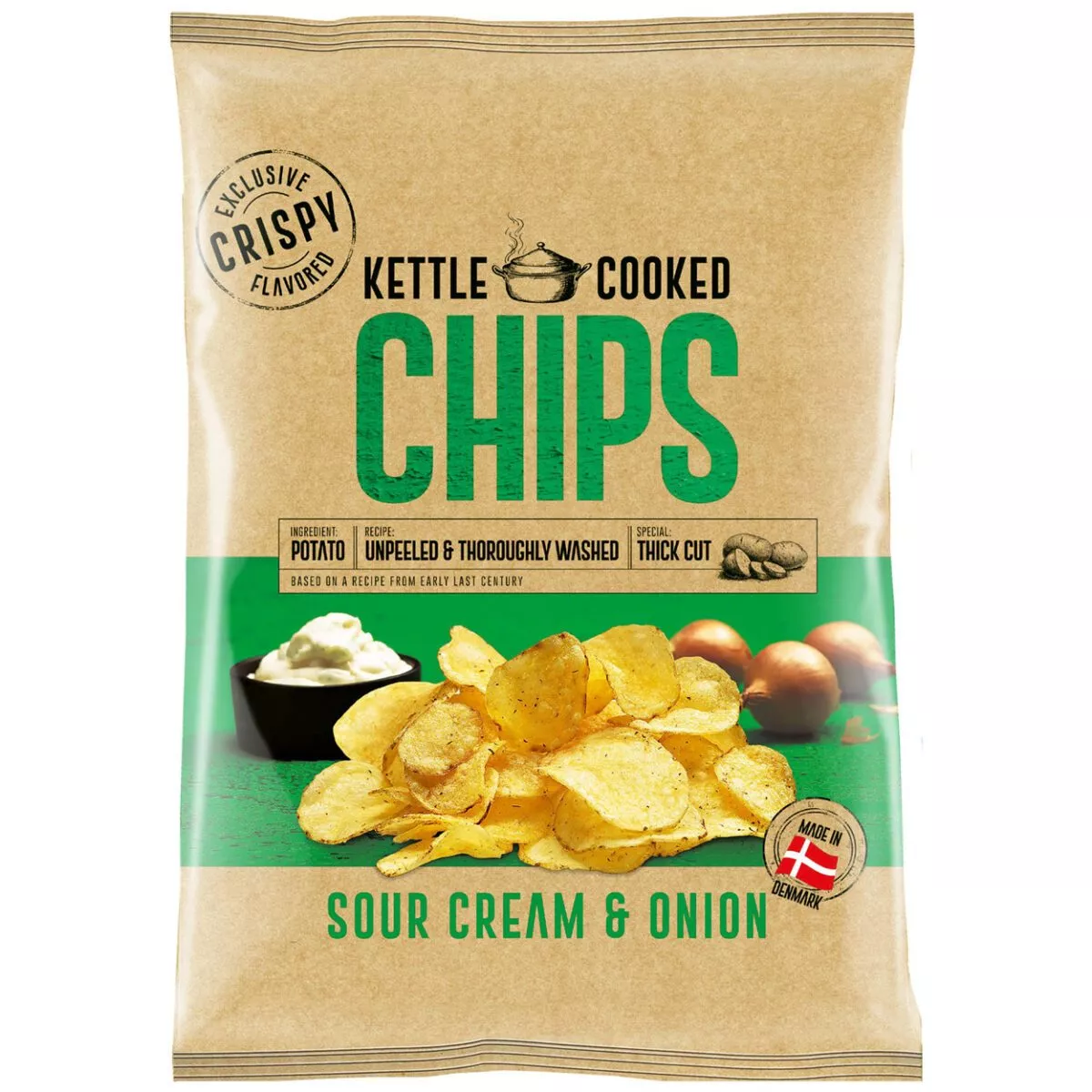 OK Snacks Kettle Chips SOUR CREME & ONION (150g) 1