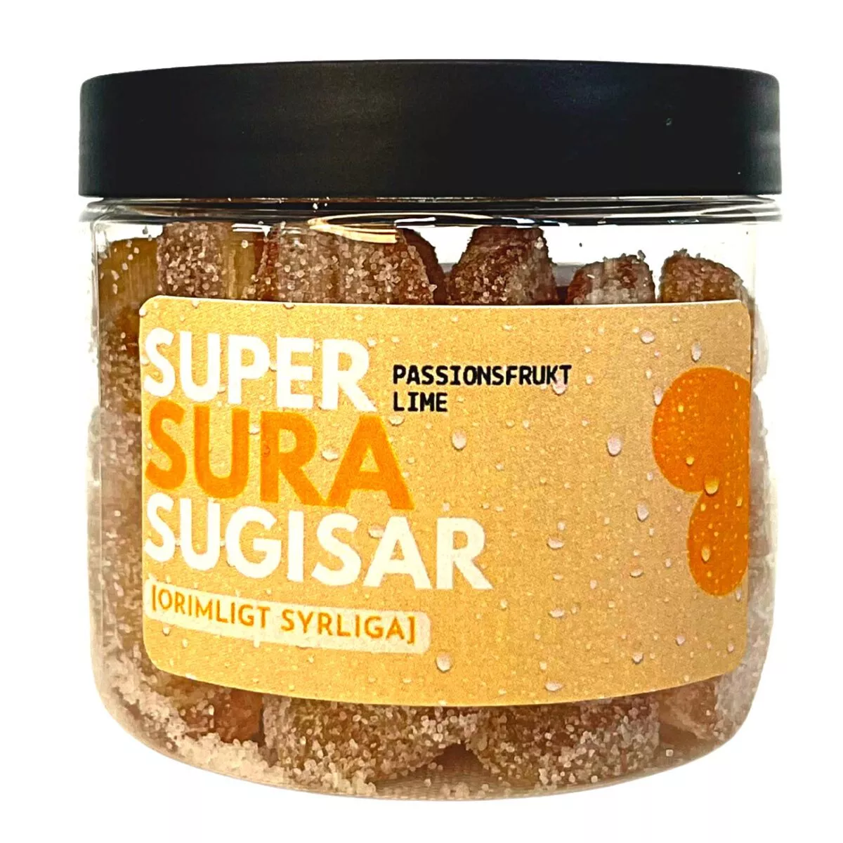 Pastillfabriken Super Sura Sugisar, Passionsfrucht, Zuckerfrei (120g) 1