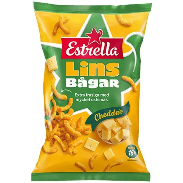 Estrella Lins Bågar Cheddar (150g)
