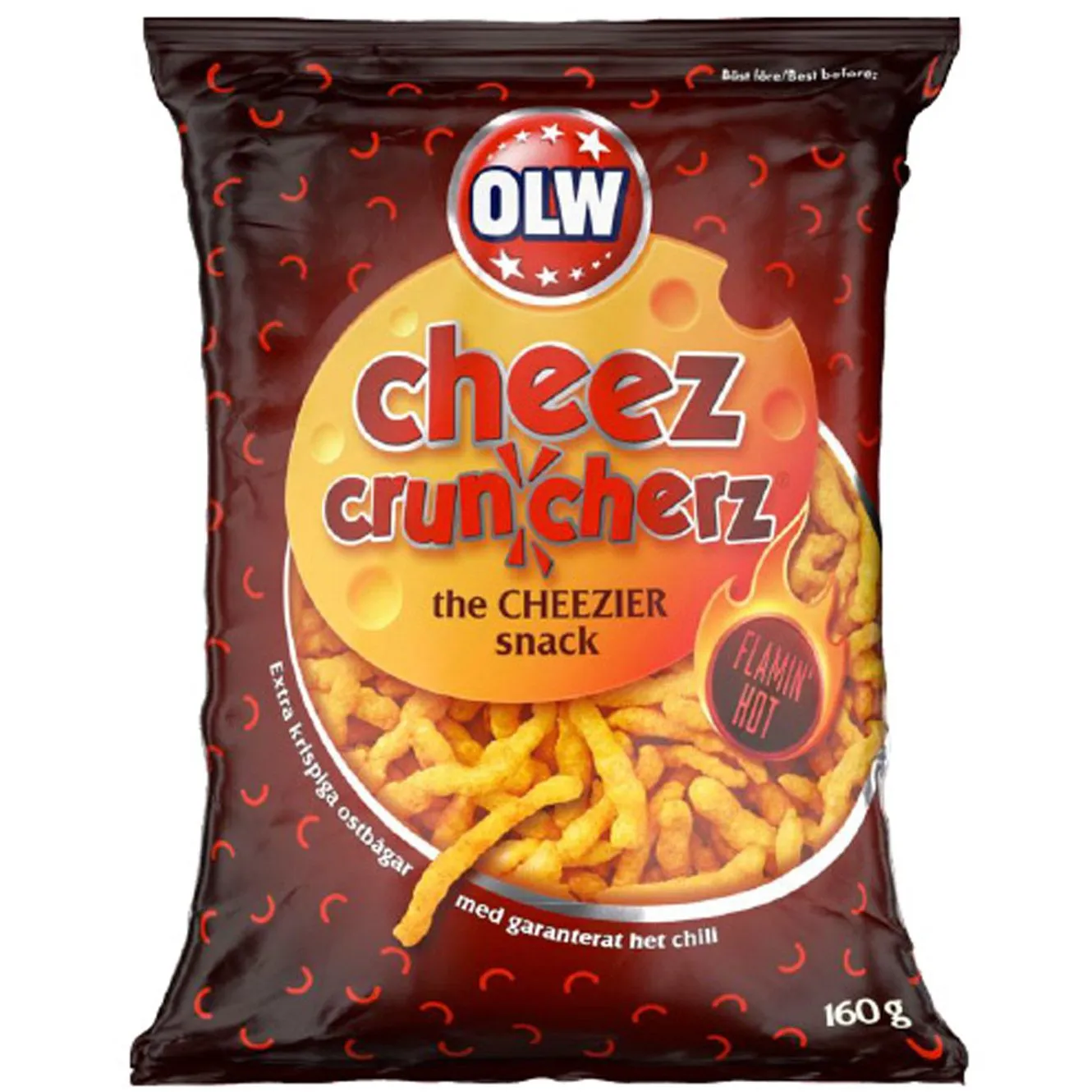 7340005406784OLW-1 OLW Cheez Cruncherz Flamin' Hot (160g)