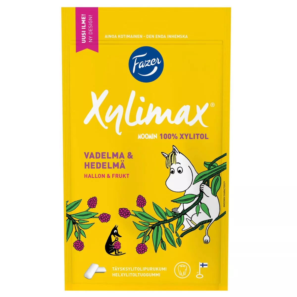 Fazer Moomin Xylimax Raspberry & Fruit Chewing Gum (100g) 1