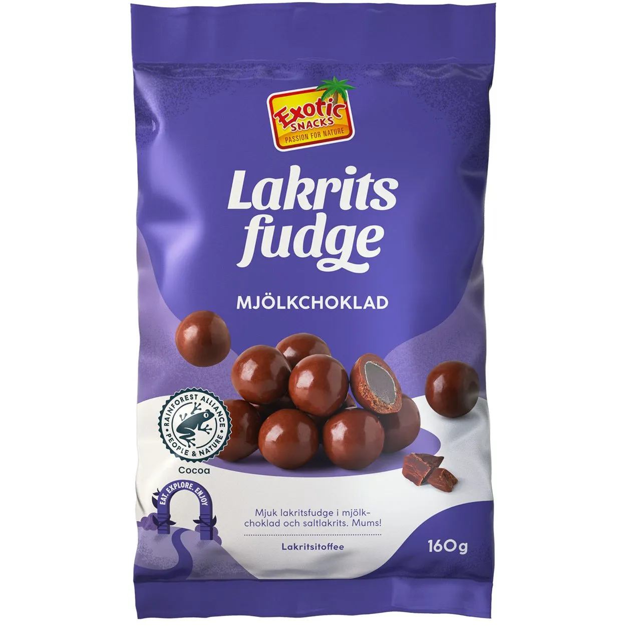 7391814008669EXO-1 Exotic Snacks Lakritsfudge (160g)