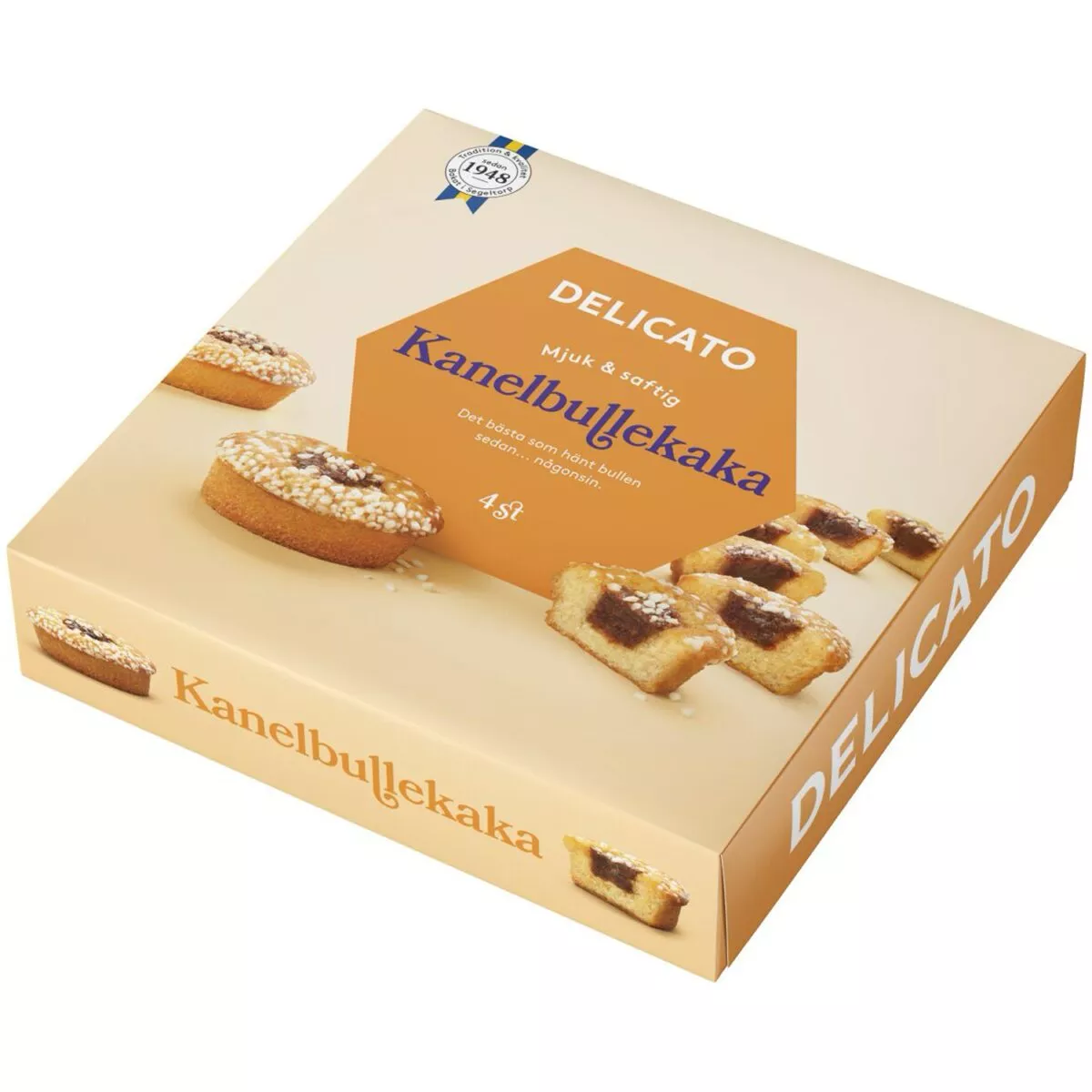 Delicato Kanelbullekaka - Schwedischer Zimtschneckenkuchen 4er-Pack (200g) 1