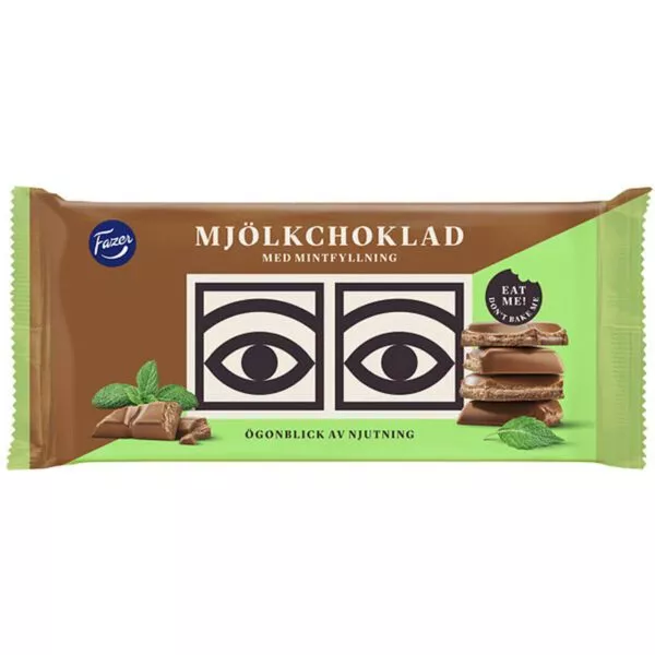 Fazer Ögon Mjölkchoklad Mintfyllning (121g)
