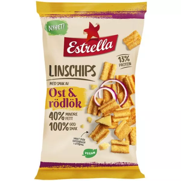 Estrella Linschips Ost & Rödlök (100g)