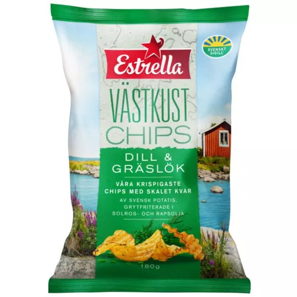 Estrella Västkust Chips Dill & Gräslök (180g)
