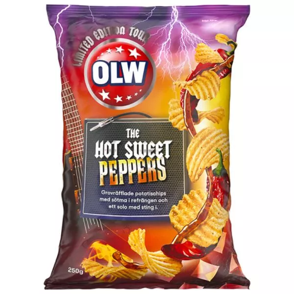 OLW Hot Sweet Peppers Chips (250g)