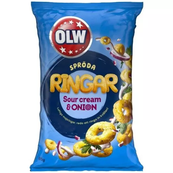 OLW Spröda Ringar Sourcream & Onion (85g)