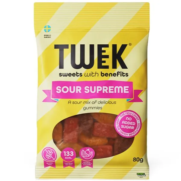 Tweek Sour Supreme – Fruchtgummi-Mix ohne Zuckerzusatz (80g)