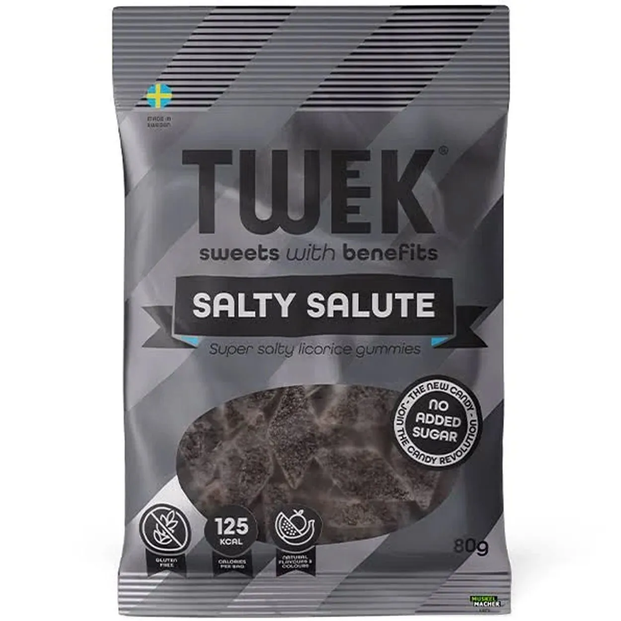 7350101605639TWE-1 Tweek Salty Salute – Super salzige Lakritz-Gummis (80g)
