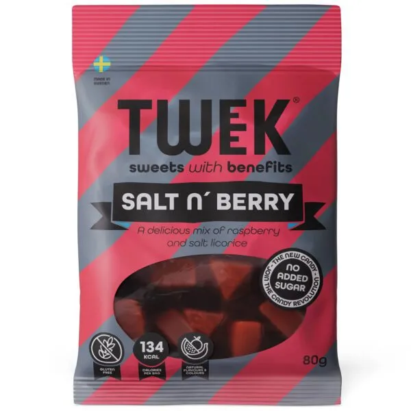 Tweek Salt N’ Berry – Fruchtgummi mit Himbeer- und Lakritzgeschmack (80g)