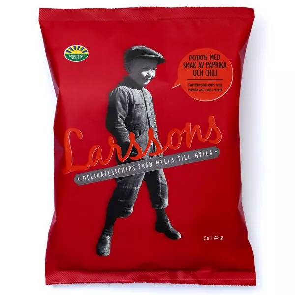 Larssons Kartoffelchips mit Paprika & Chili (125g)