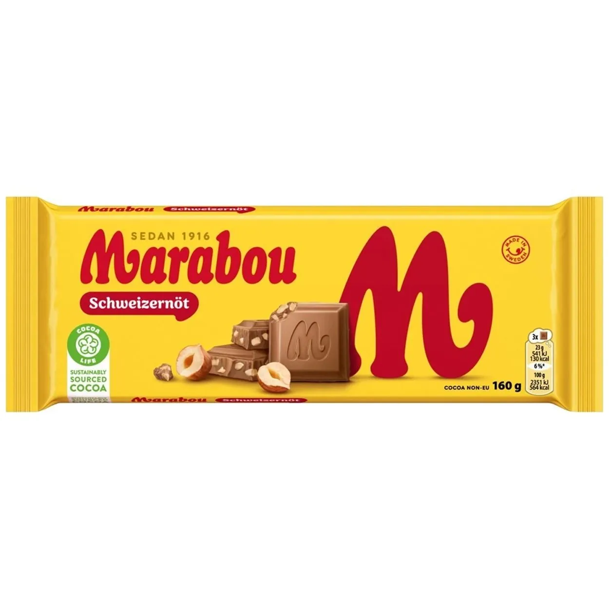 7622202238383MAR-1 Marabou Schweizer Nöt (160g)