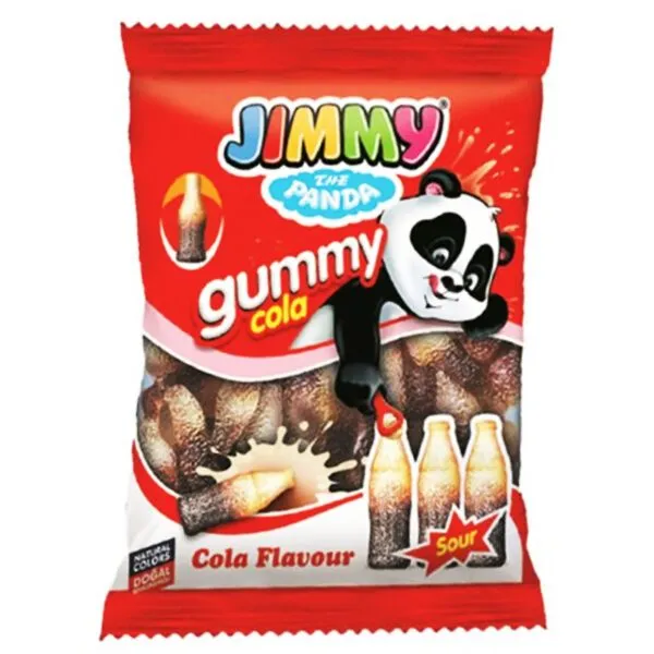 Jimmy The Panda Gummy Cola – saure Cola-Flaschen (80g)