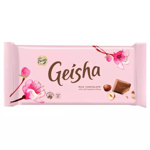 Fazer Geisha – Milchschokolade mit Haselnussfüllung (100g)