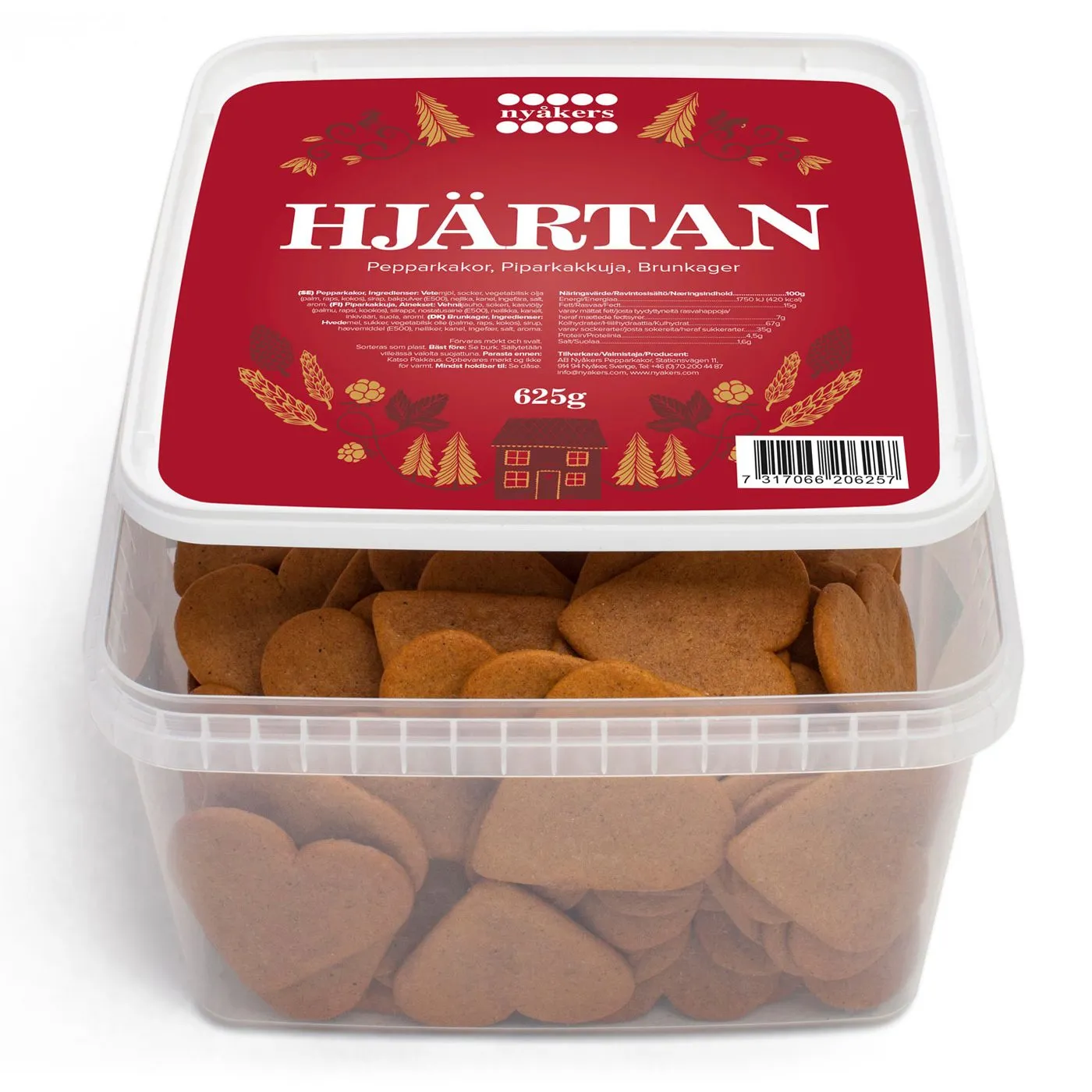 7317066206271ABN-1 Nyåkers kleine Pfefferkuchen-Herzen – Pfefferkuchenherzen aus Schweden (625g)
