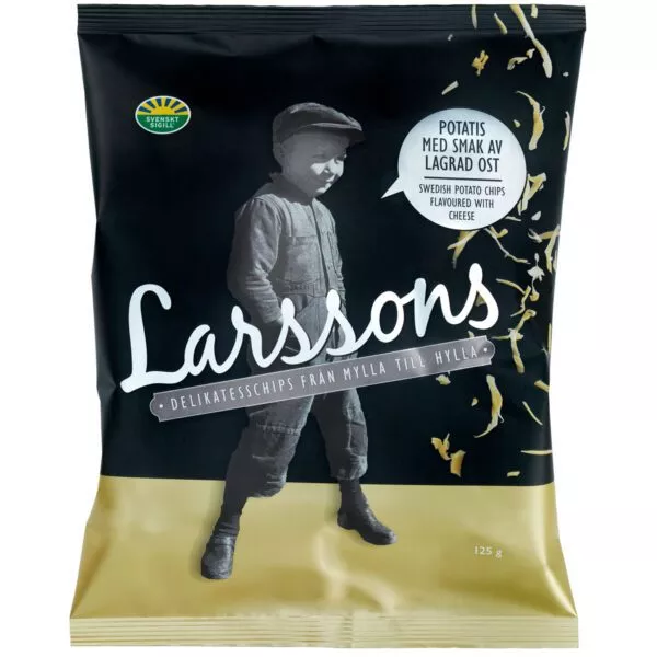 Larssons Potatischips – mit Geschmack von gereiftem Käse (125g)
