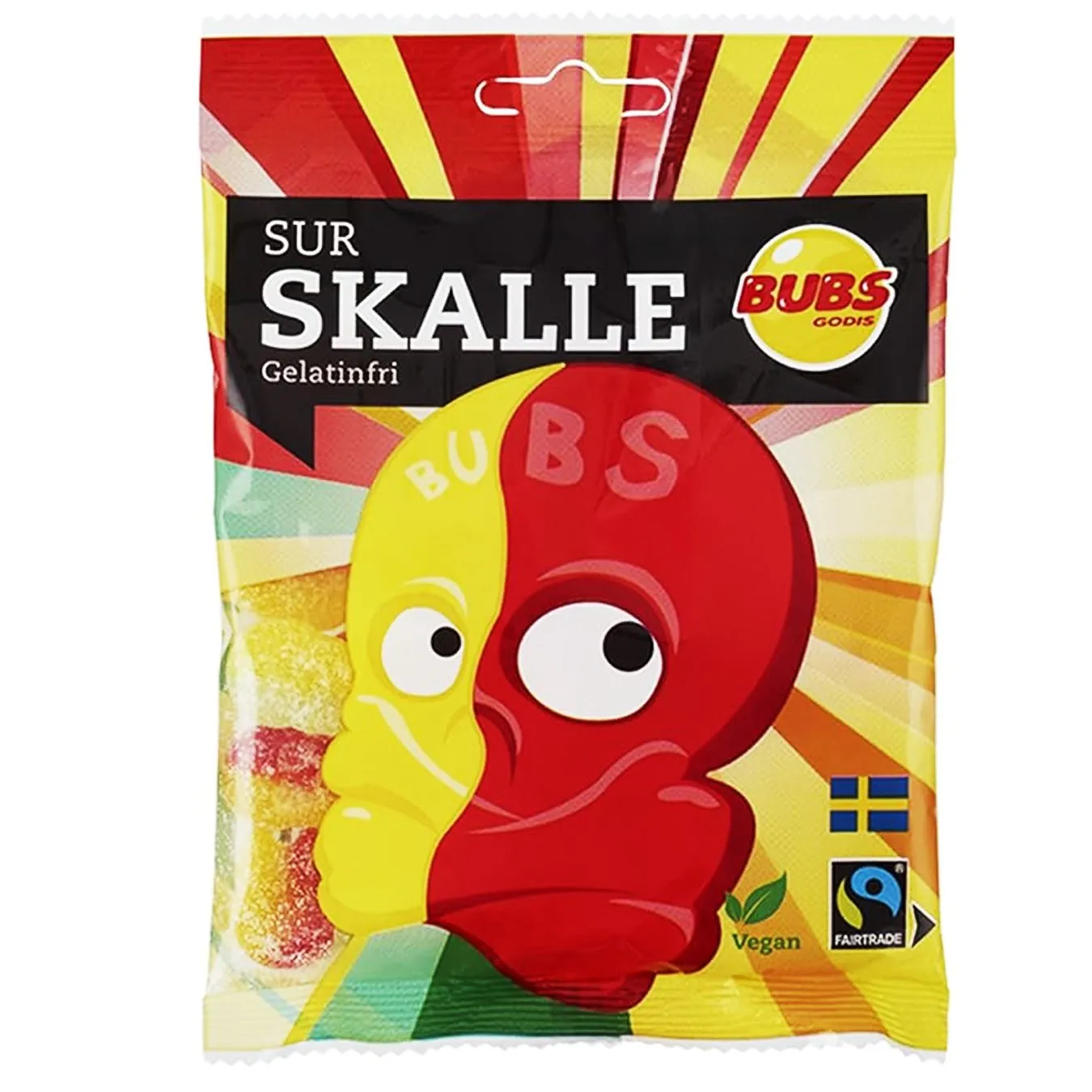 7393077181431BUB-1 Bubs Sur Skalle – saures Fruchtgummi in Totenkopfform (190 g)