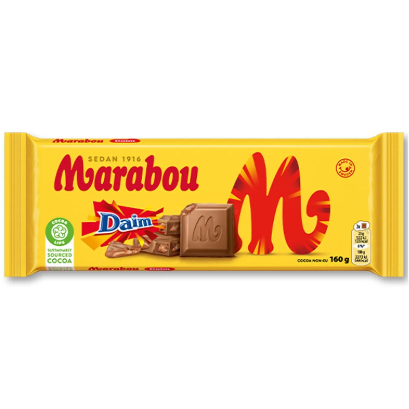 7622202238413MAR-1 Marabou Mjölkchoklad Daim – Milchschokolade mit Daim-Stücken (160g)