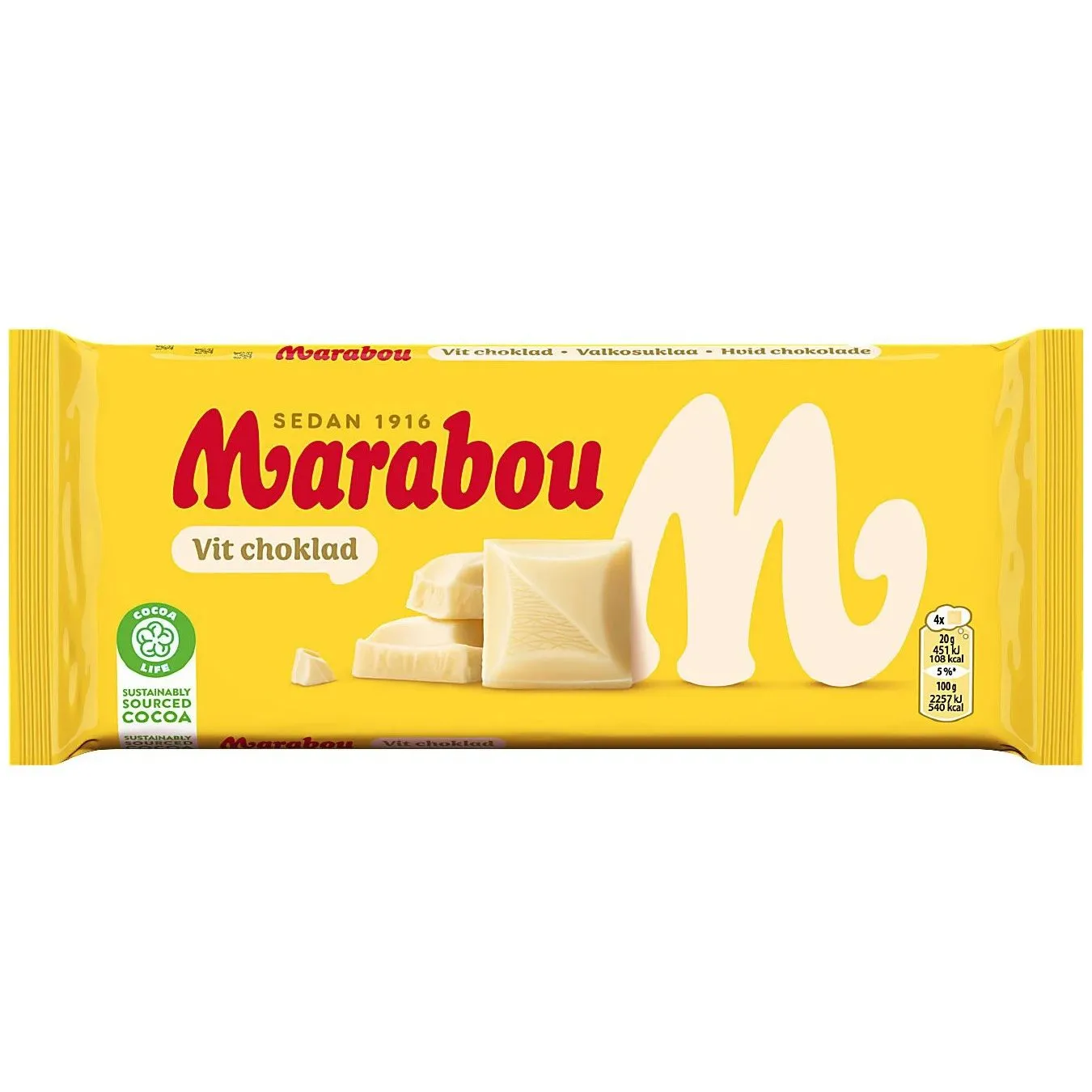 7622202310065MAR-1 Marabou vit choklad – weiße Schokolade (180g)
